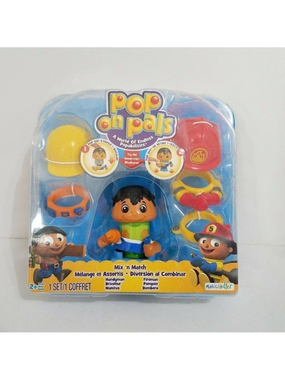 𝅺spin Master Pop On Pals Fireman Handyman Toy Preschool Pretend Play